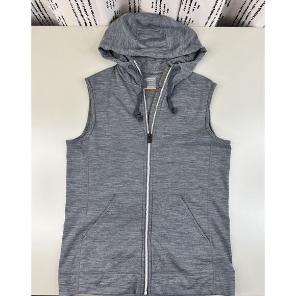Icebreaker Merino Wool Women’s Sleeveless Hoodie Vest Size L Gray Zip Up Capsule - Picture 1 of 11